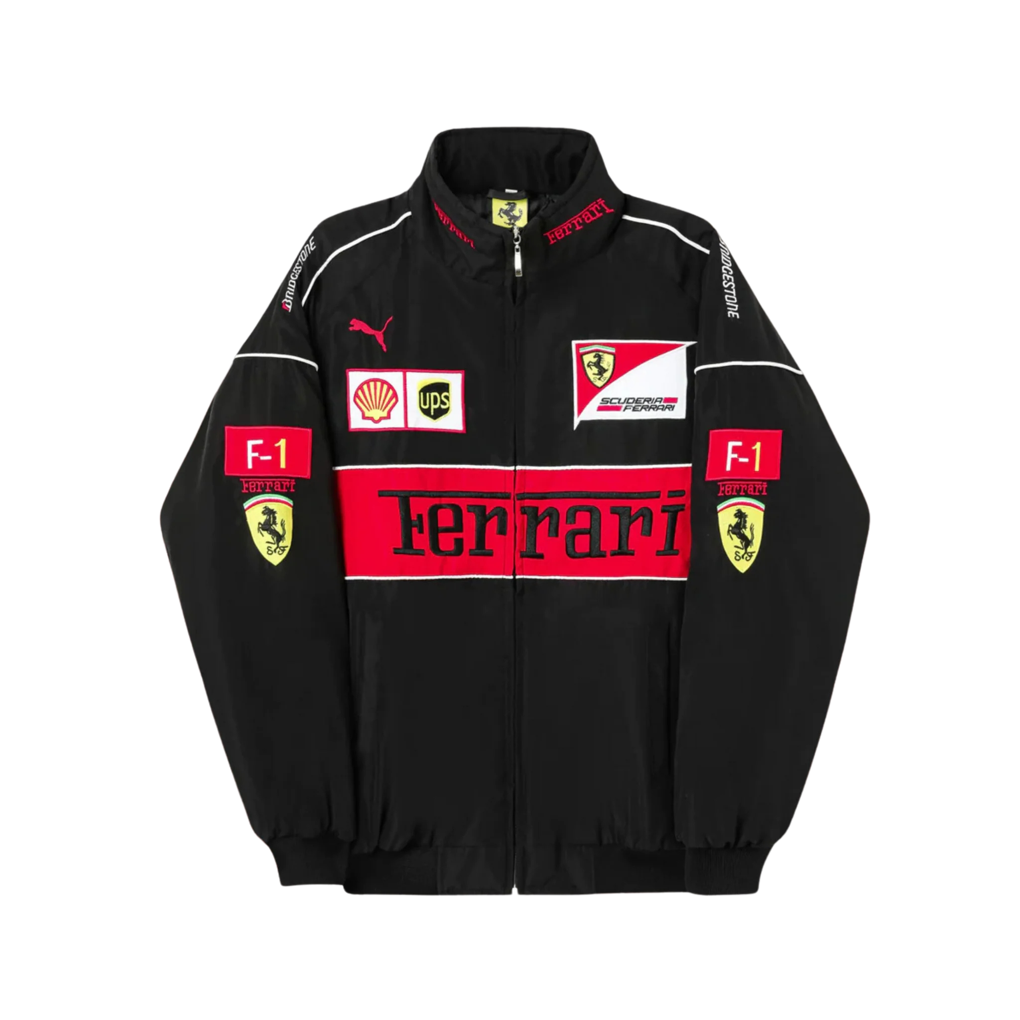 jaqueta scuderia ferrari f1 black preta vintage driftclub unisex feminina masculina